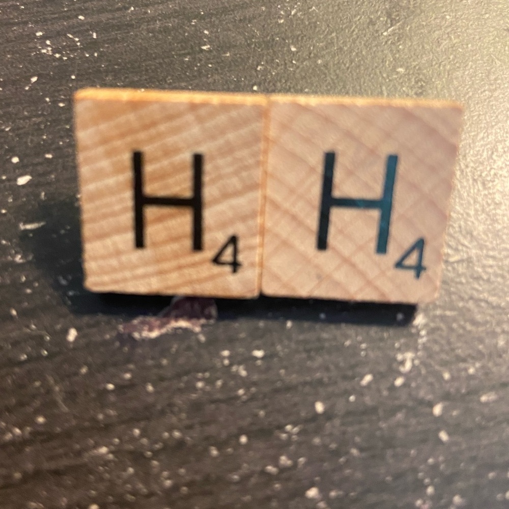 Handmade “H” Scrabble Tile Earrings